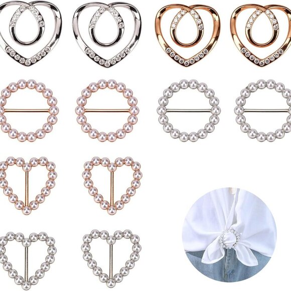 12-Piece Scarf Ring Clips, T-Shirt Ties Clips and Shirt Clip Buckles, Fashion Me - Picture 1 of 6